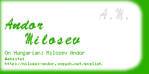 andor milosev business card